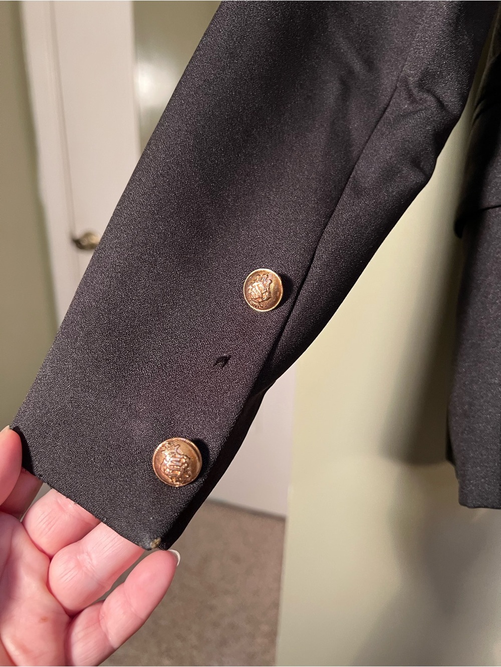 Lioness Women's Sz Medium Double Breasted Blazer with Gold Button Hardware Black - Picture 12 of 14